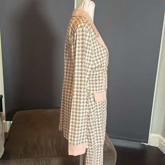 Long Sleeve 2 Piece Houndstooth BodyCon Pantsuit Jacket & Pants Set *Size L READ - Picture 3 of 16